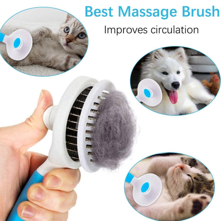Self-Cleaning Pet Grooming Brush for Dogs & Cats